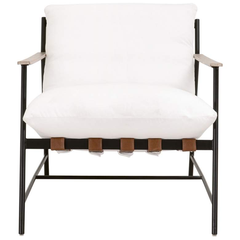Image 1 Brando Club Chair, LiveSmart Peyton-Pearl, Chestnut Top Grain Leather