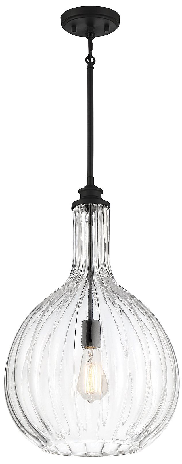 Image 3 Brandon 1-Light Pendant in Matte Black more views