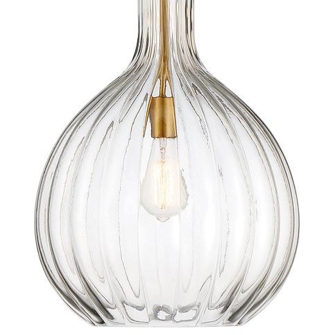 Image 2 Brandon 1-Light Pendant in Warm Brass more views