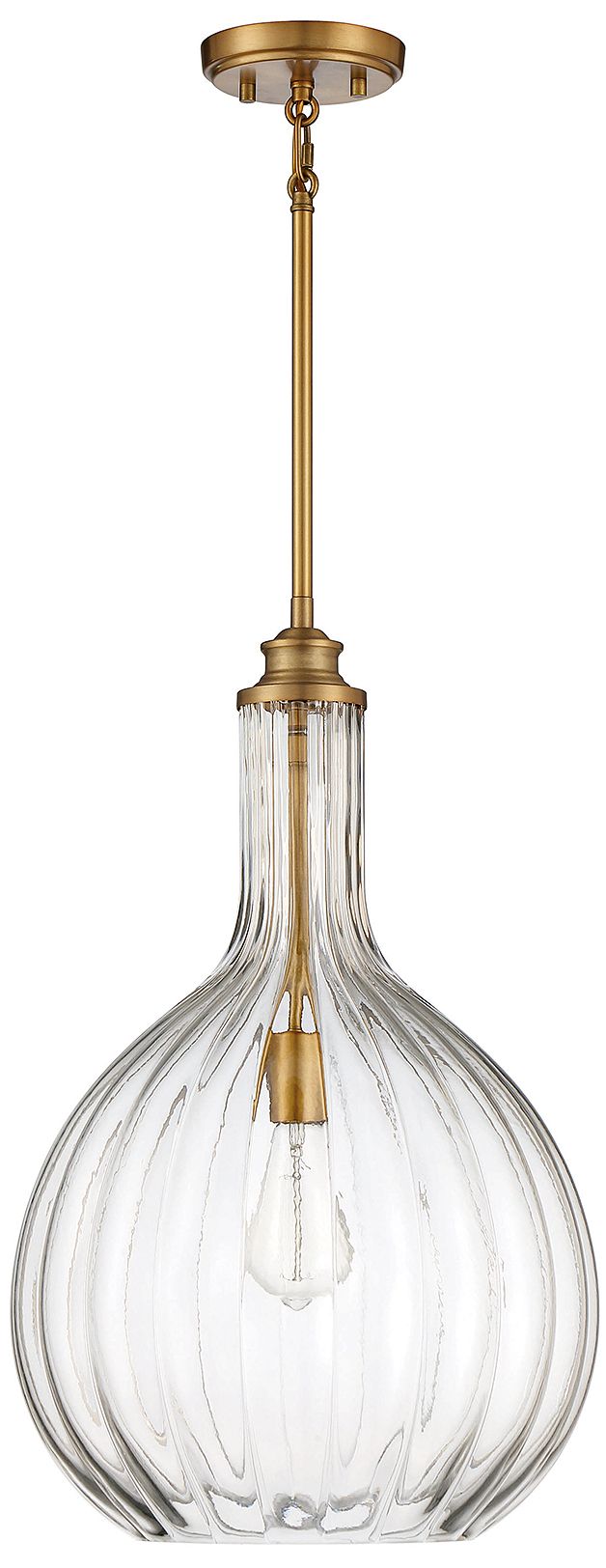 Image 3 Brandon 1-Light Pendant in Warm Brass more views
