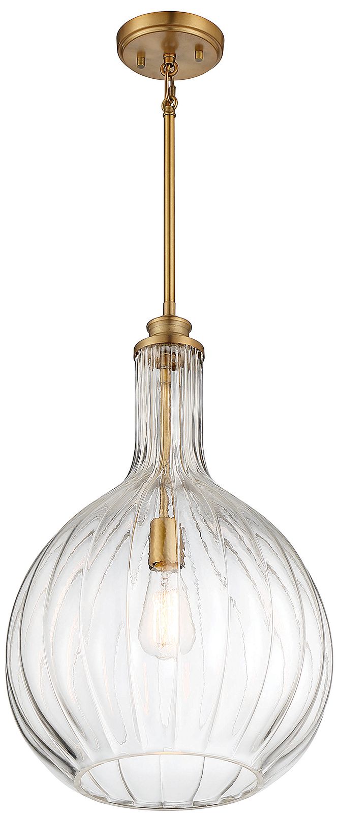 Image 4 Brandon 1-Light Pendant in Warm Brass more views