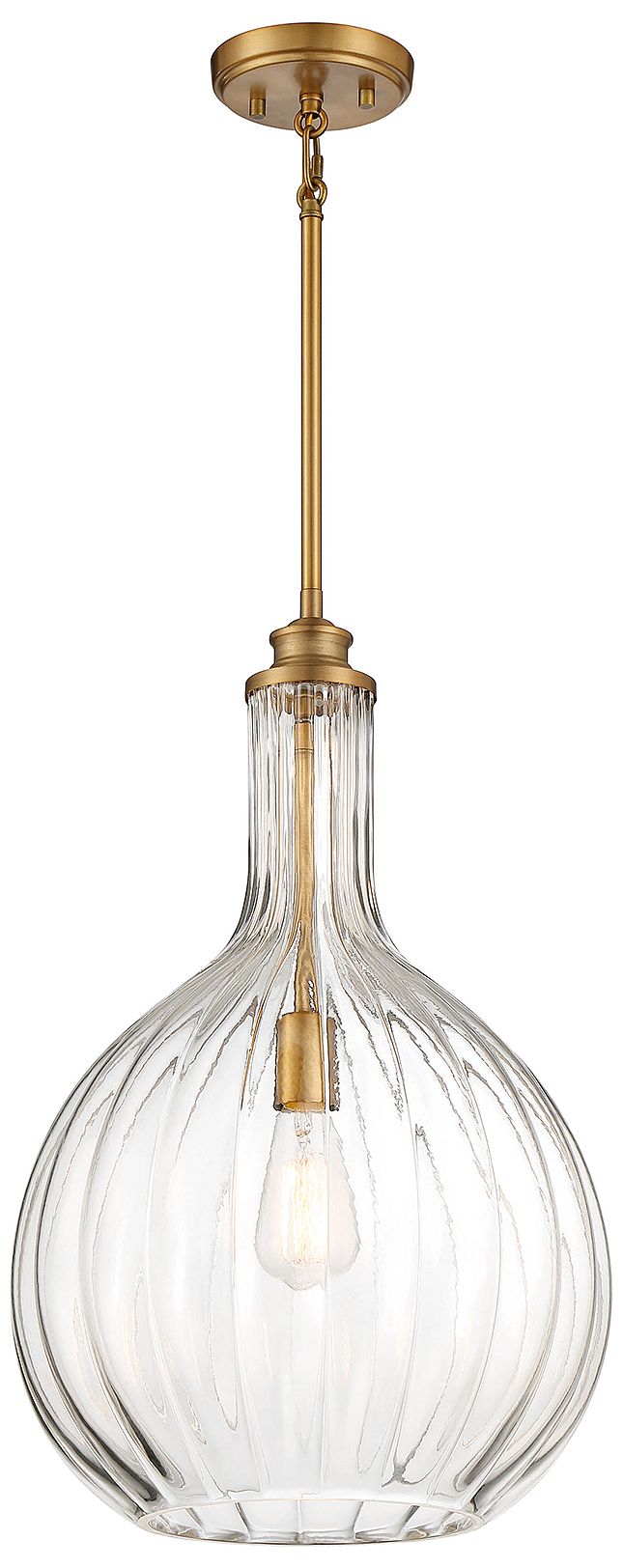 Image 5 Brandon 1-Light Pendant in Warm Brass more views