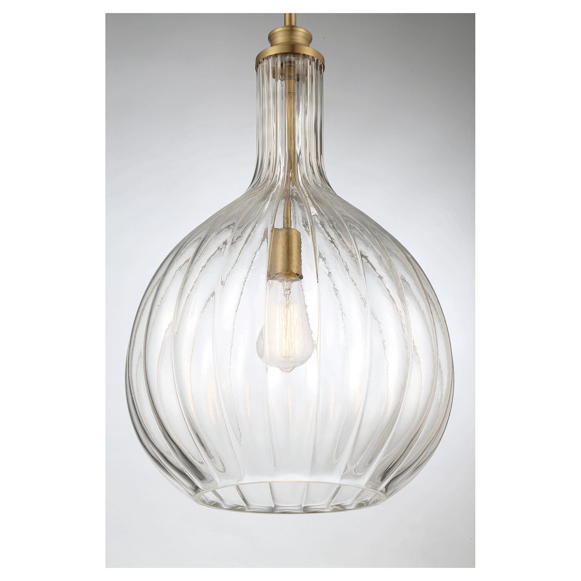 Image 6 Brandon 1-Light Pendant in Warm Brass more views