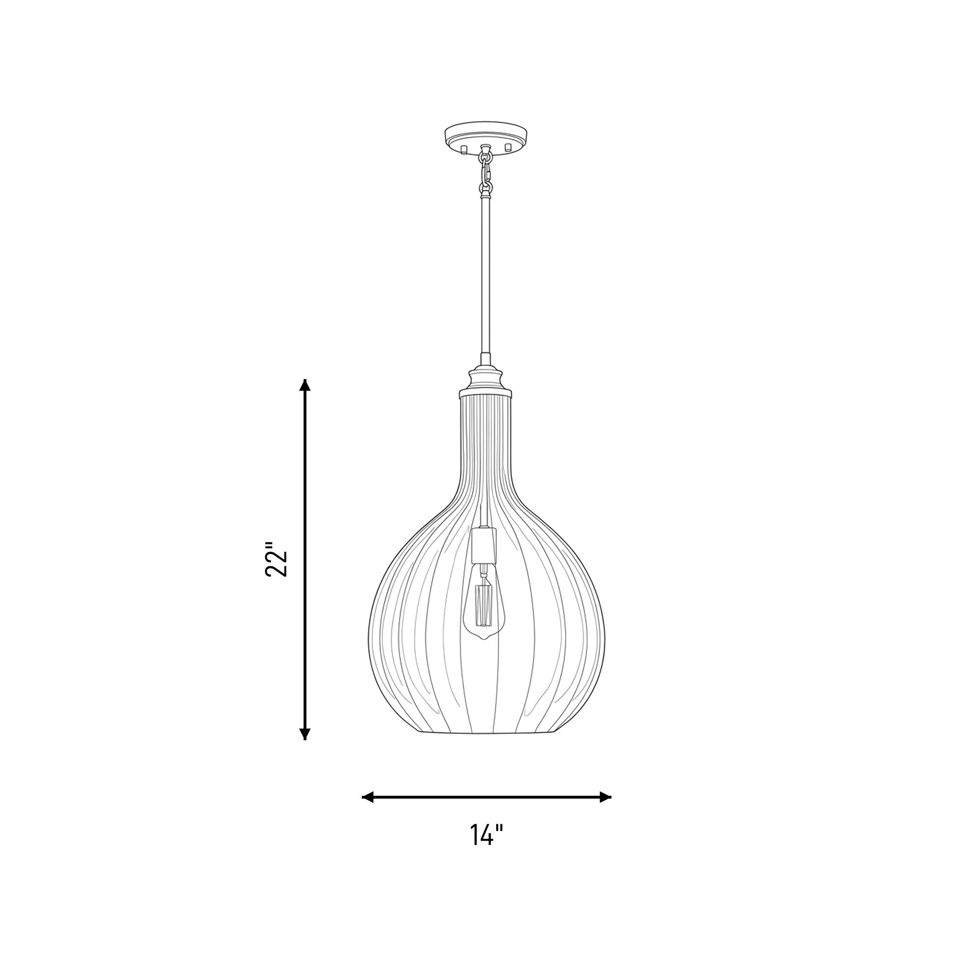 Brandon 1-Light Pendant in Warm Brass