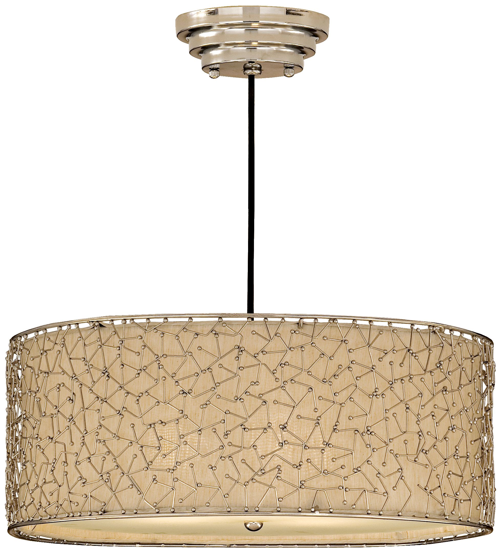 Brandon 22" Wide 3-Light Polished Silver Pendant