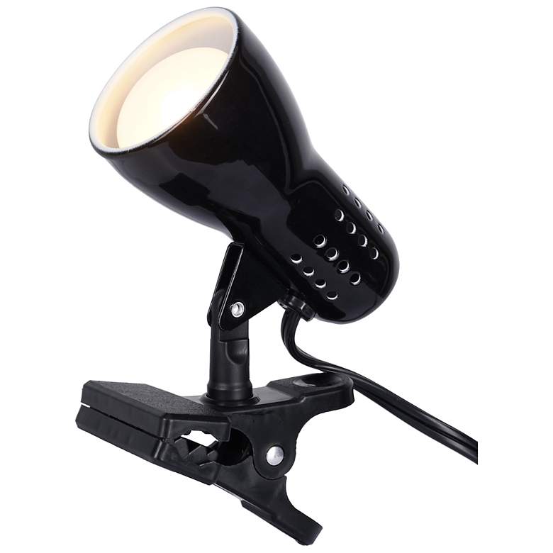 Image 3 Brandon 5.25" High Gloss Black Mini-Clip Task Lamp more views