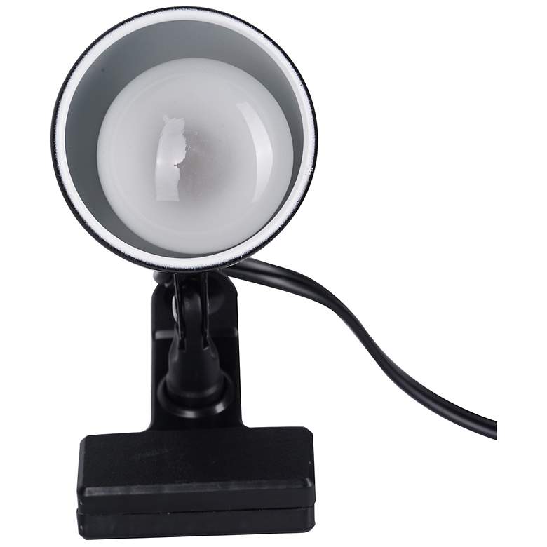 Image 4 Brandon 5.25" High Gloss Black Mini-Clip Task Lamp more views