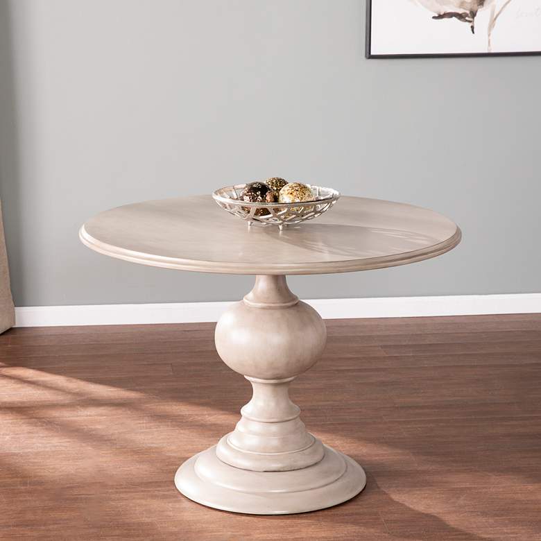 Image 1 Brandsmere 42 inch Wide Gray Round Pedestal Dining Table