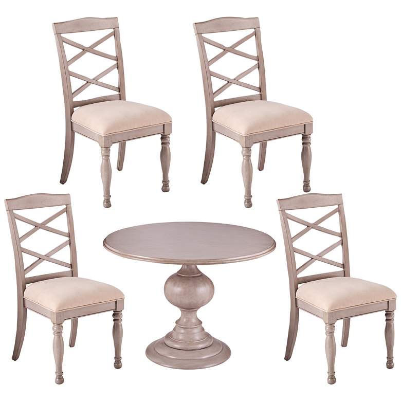 Image 1 Brandsmere Gray Wood 5-Piece Dining Table and Chair Set
