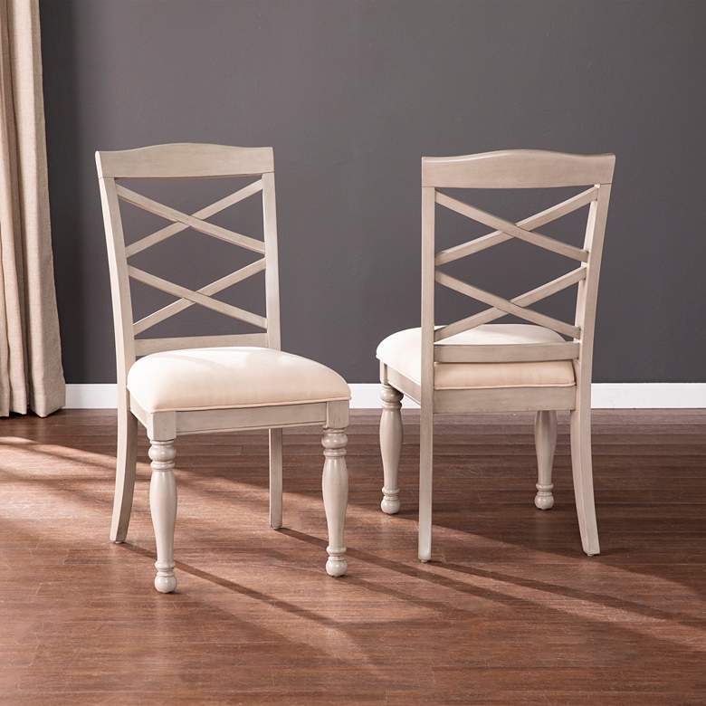 Image 1 Brandsmere Gray Wood Dining Chairs Set of 2