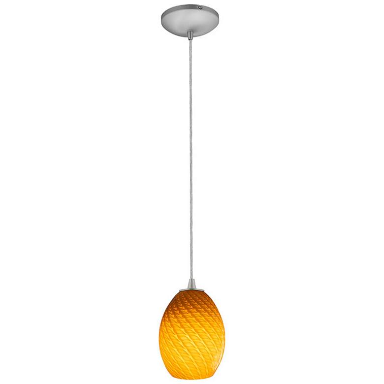 Image 2 Brandy FireBird 6" Wide Brushed Steel LED Mini Pendant more views