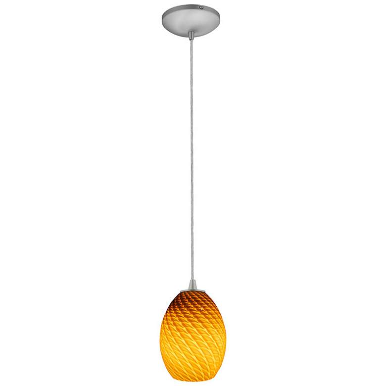 Image 3 Brandy FireBird 6" Wide Brushed Steel LED Mini Pendant more views