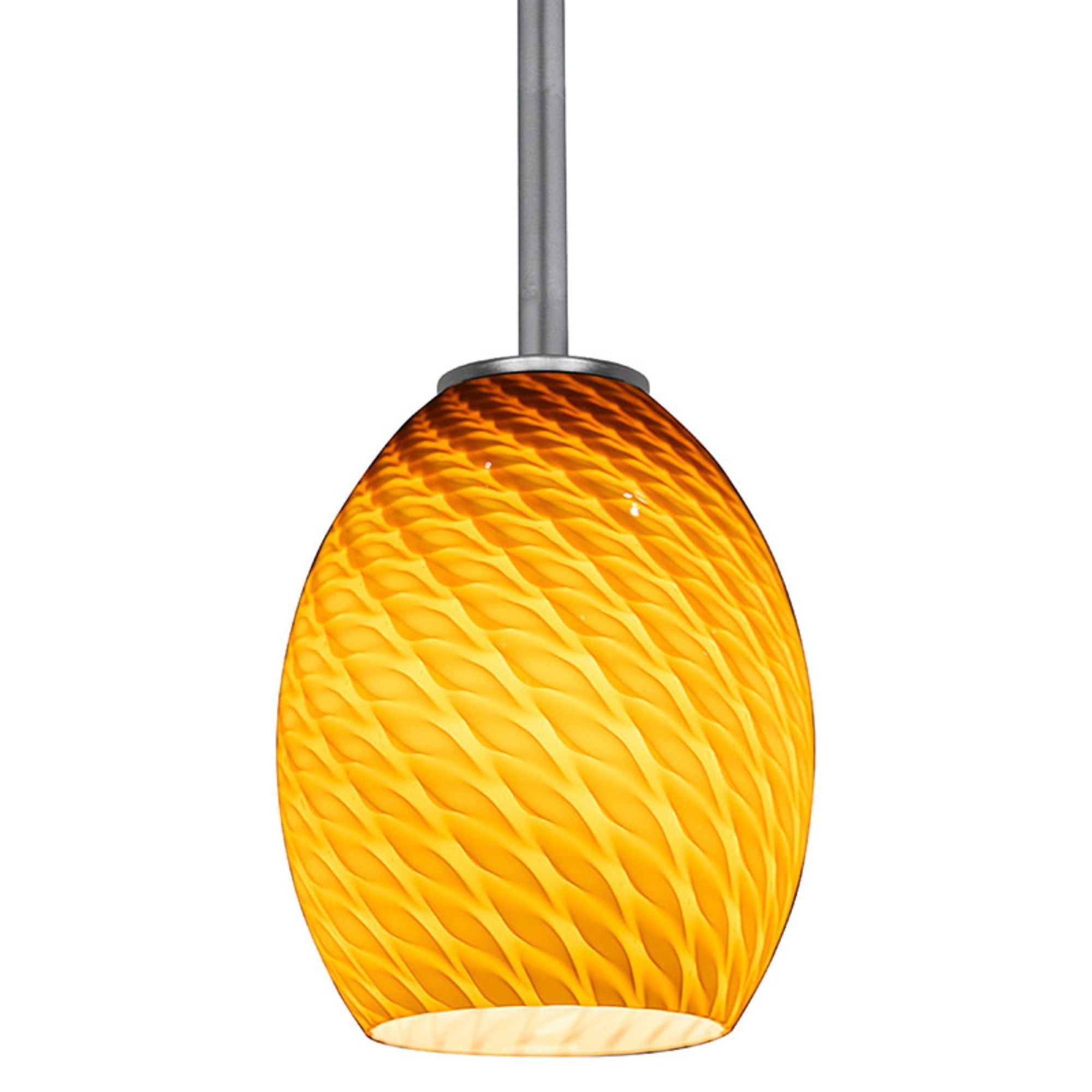 Image 4 Brandy FireBird E26 LED Rod Pendant - Brushed Steel Finish, Amber Glass more views
