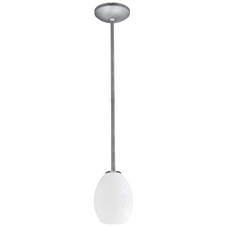 Image 5 Brandy FireBird E26 LED Rod Pendant - Brushed Steel Finish, White Glass more views