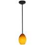 Thumbnail2 of Brandy FireBird E26 LED Rod Pendant - Oil Rubbed Bronze Finish, Amber Glass more views