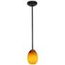 Thumbnail3 of Brandy FireBird E26 LED Rod Pendant - Oil Rubbed Bronze Finish, Amber Glass more views