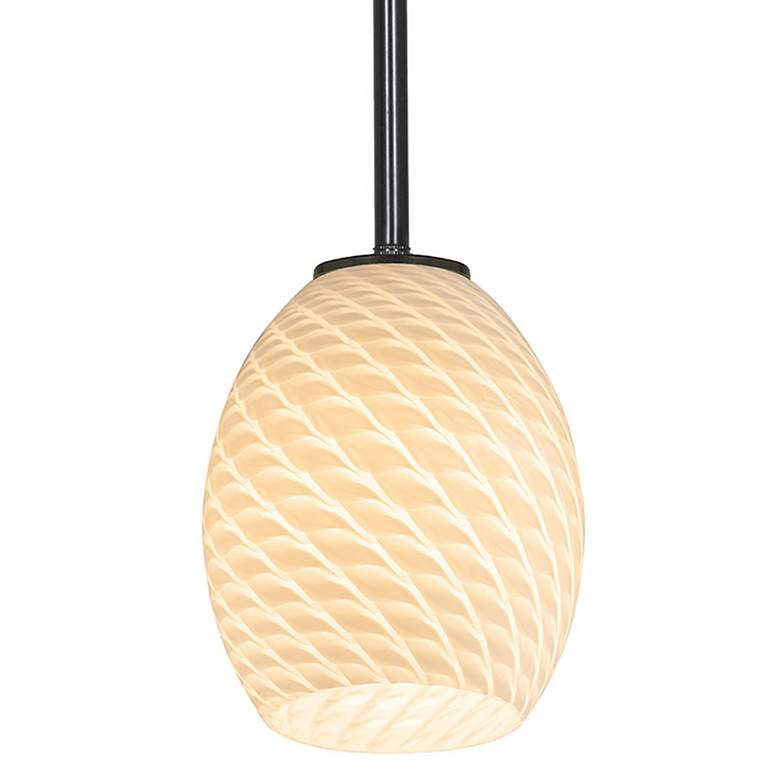Image 4 Brandy FireBird E26 LED Rod Pendant - Oil Rubbed Bronze Finish, White Glass more views