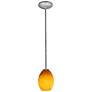 Thumbnail2 of Brandy FireBird - Rods - Brushed Steel Finish - Amber Firebird Glass Shade more views