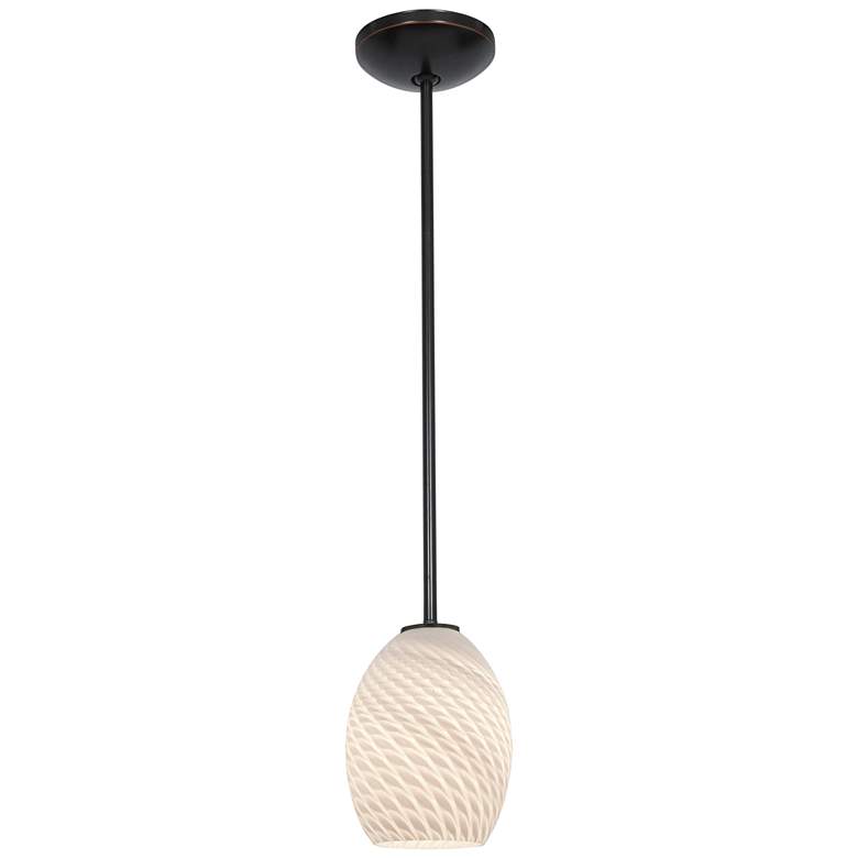 Image 1 Brandy FireBird - Rods - Oil Rubbed Bronze Finish - White Firebird Shade