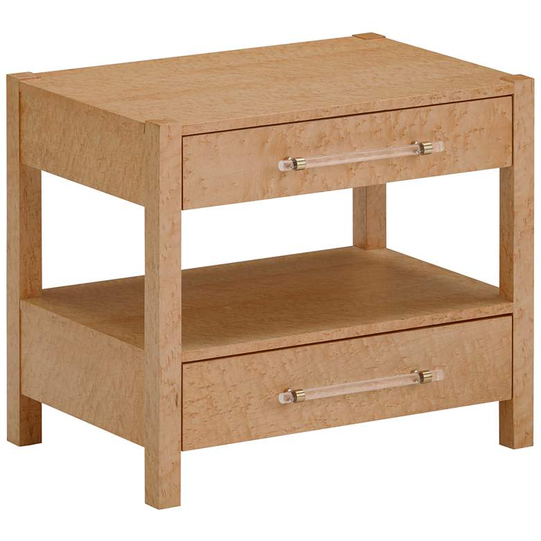 Image 2 Brandyss 26" Wide Natural Birdseye Maple 2-Drawer Nightstand