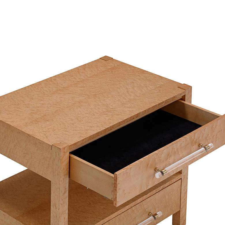 Image 5 Brandyss 26" Wide Natural Birdseye Maple 2-Drawer Nightstand more views
