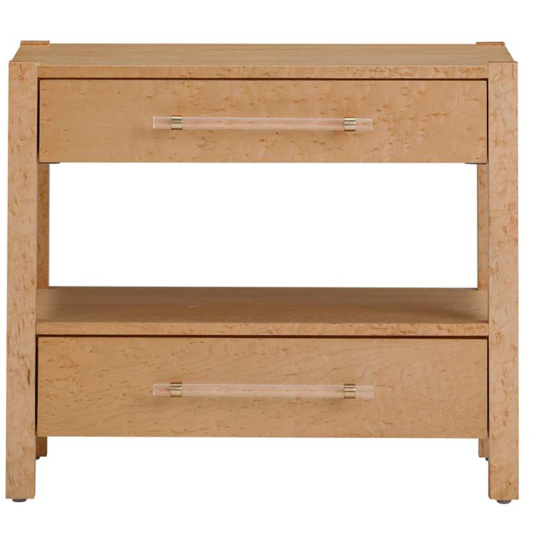 Image 6 Brandyss 26" Wide Natural Birdseye Maple 2-Drawer Nightstand more views
