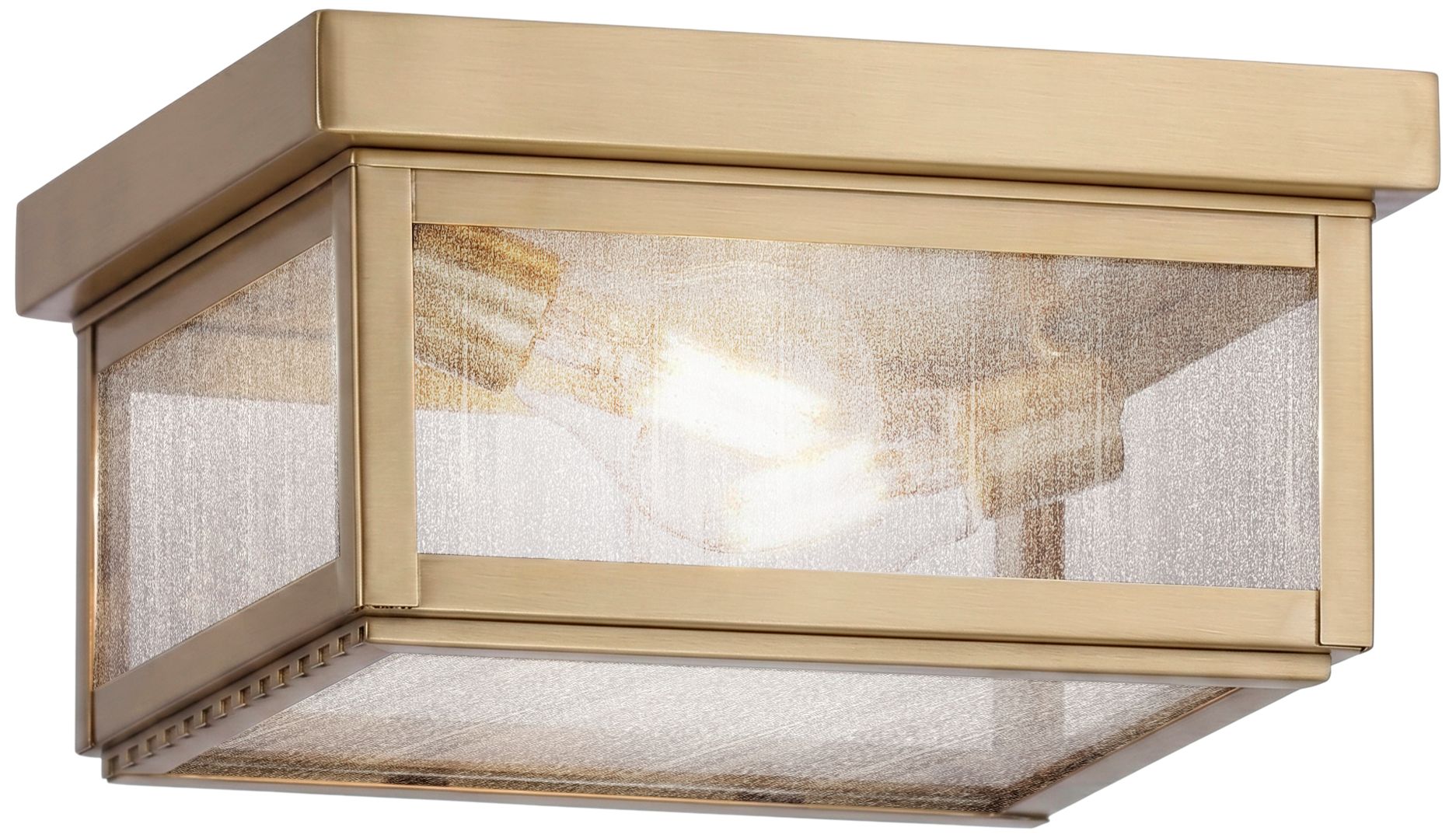 Branford - 2 Light - 10 inch - Antique Brass - Solid Brass - Semi Flush