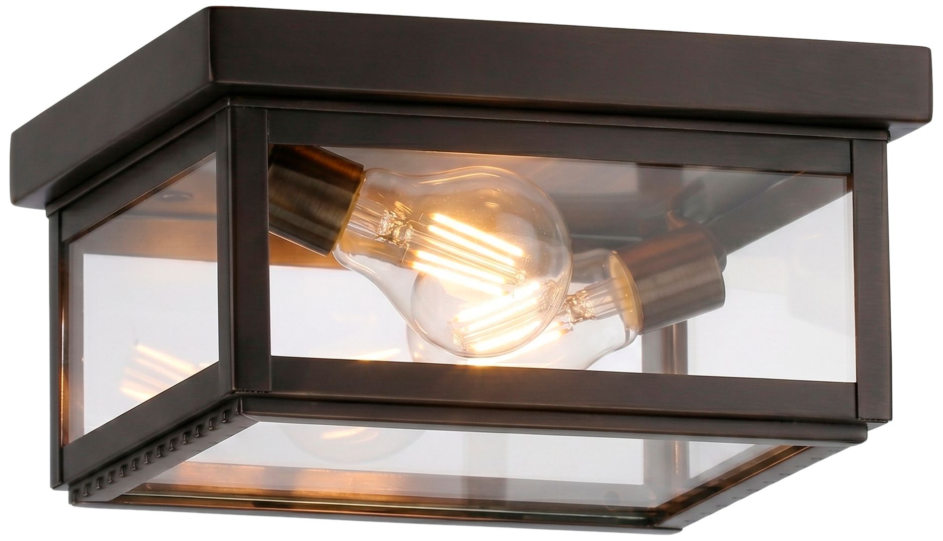 Branford - 2 Light - 10 inch - Dark Brass - Solid Brass - Semi Flush