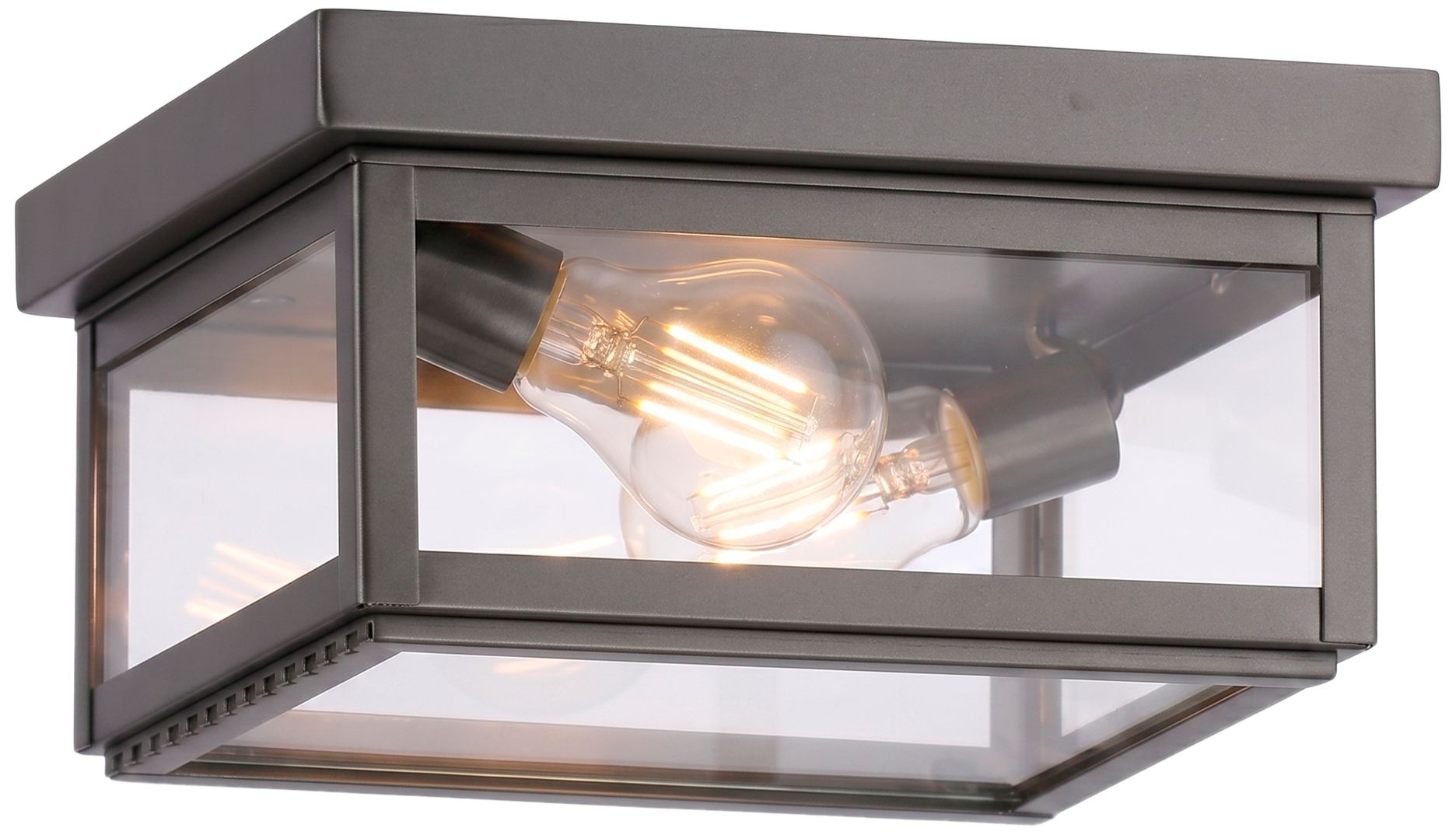 Branford - 2 Light - 10 inch - Gunmetal - Solid Brass - Semi Flush