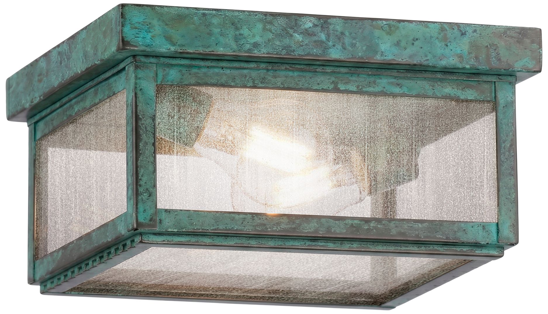 Branford - 2 Light - 10 inch - Verde Green - Solid Brass - Semi Flush