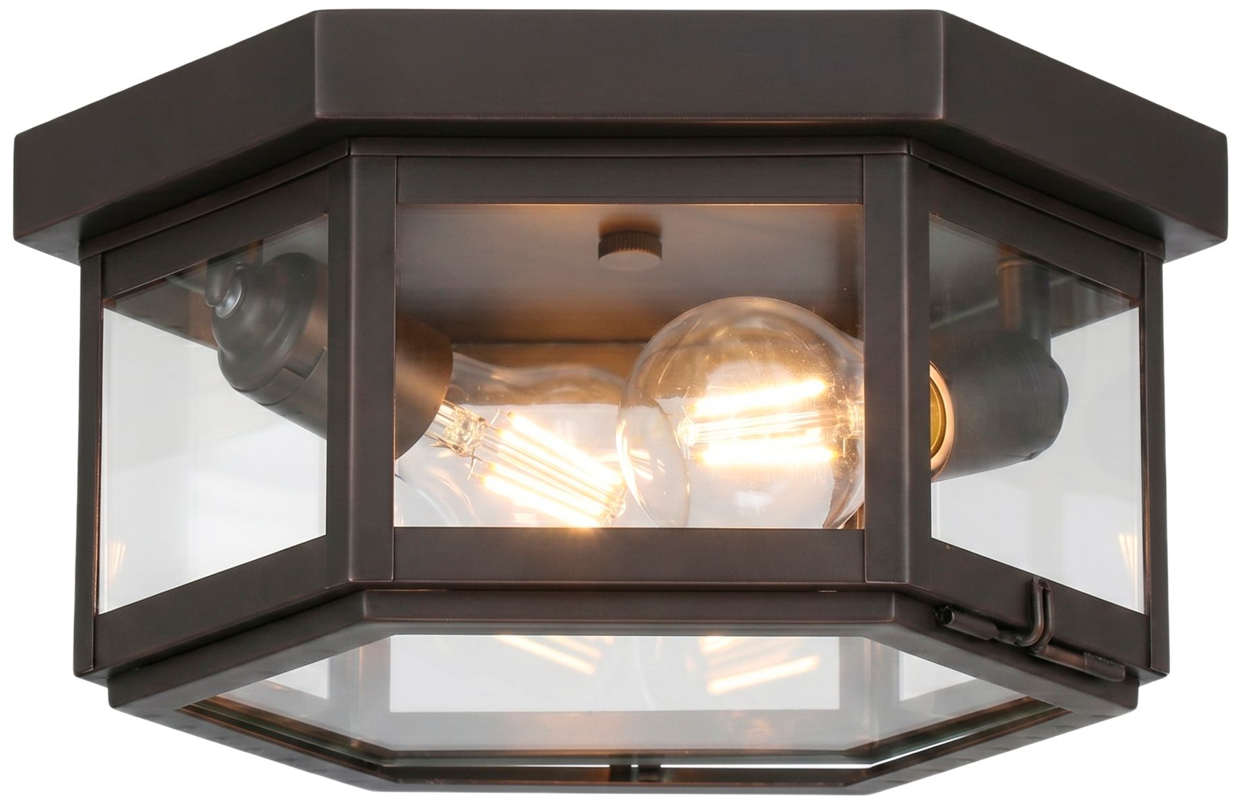 Branford - 2 Light - 11 inch - Dark Brass - Solid Brass - Semi Flush