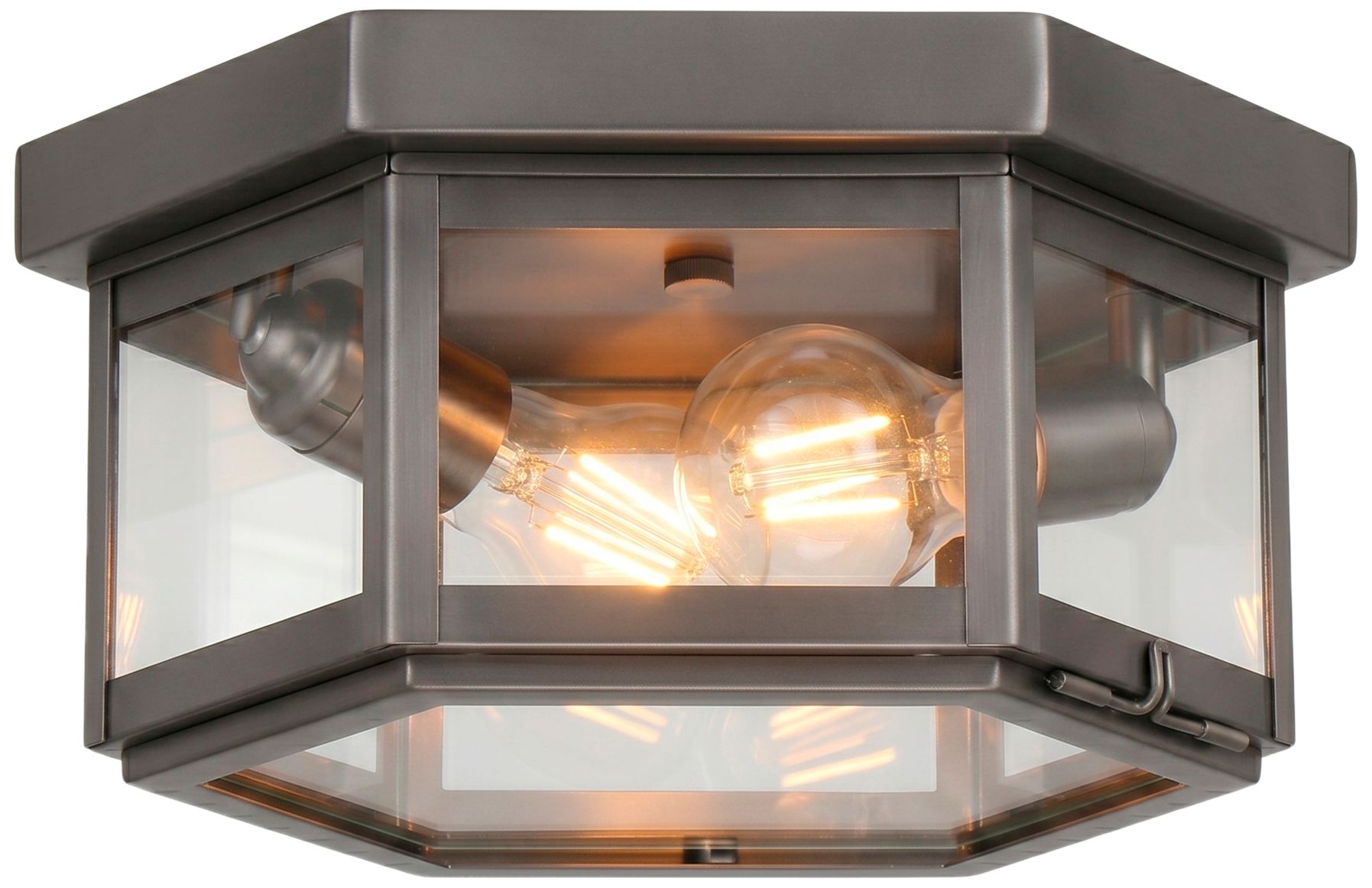 Branford - 2 Light - 11 inch - Gunmetal - Solid Brass - Semi Flush