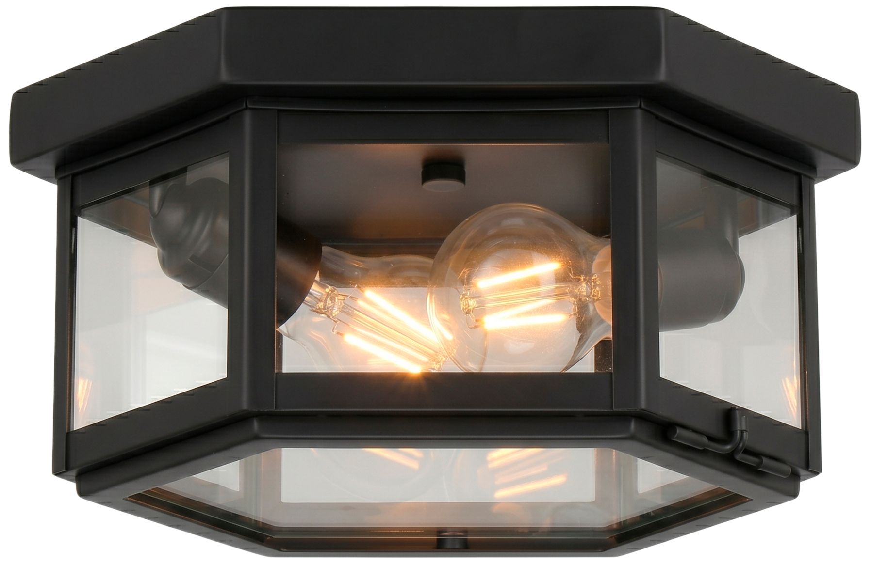 Branford - 2 Light - 11 inch - Matte Black - Solid Brass - Semi Flush