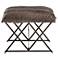Brannen 23 3/4" Wide Brown Faux Fur Small Argyle Iron Bench