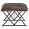 Brannen 23 3/4" Wide Brown Faux Fur Small Argyle Iron Bench