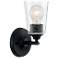 Bransel; 1 Light; Vanity Fixture; Matte Black Finish w/ Clear Seeded Glass