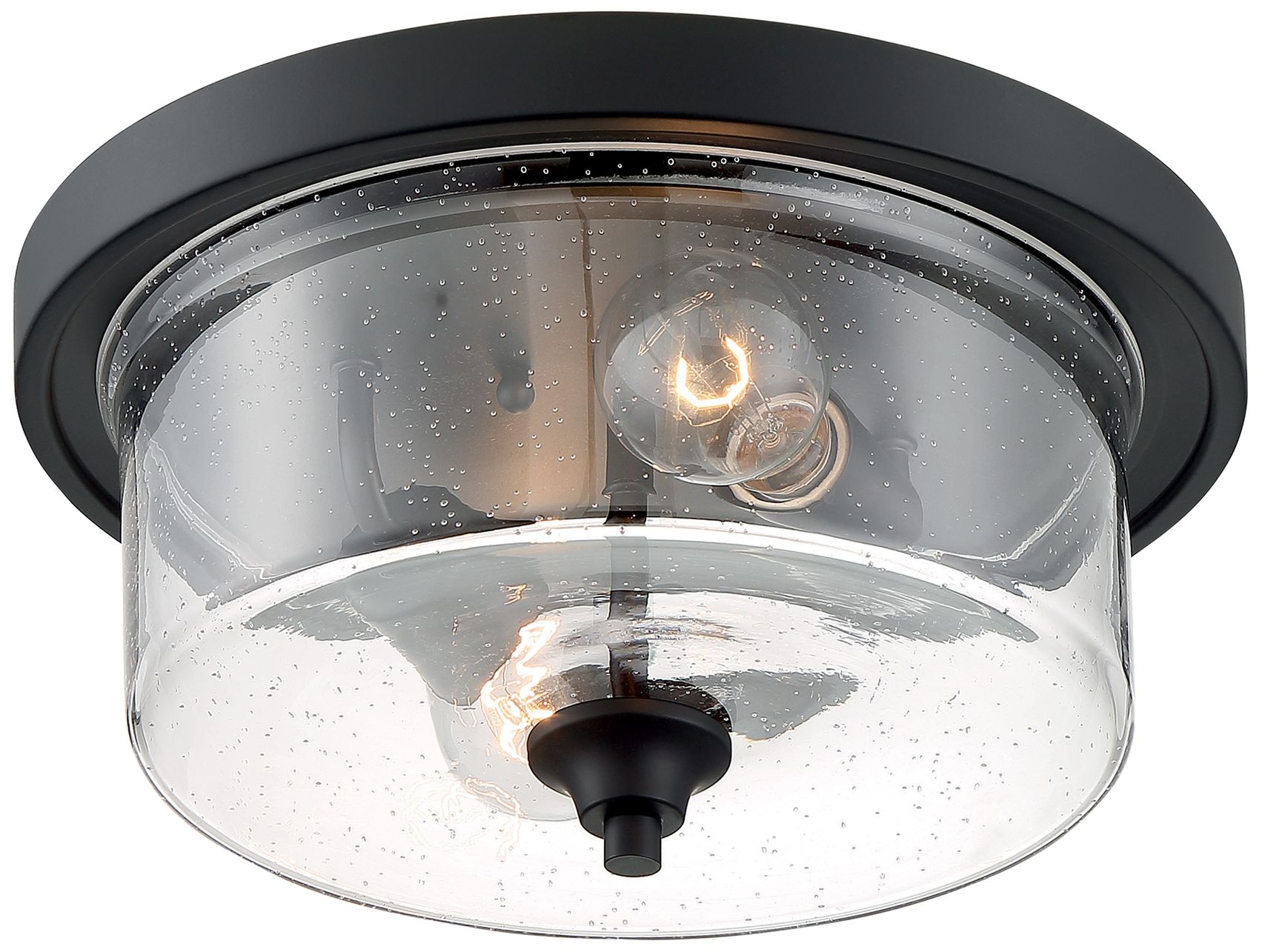 Image 2 Bransel 13" Wide Matte Black 2-Light Ceiling Light more views