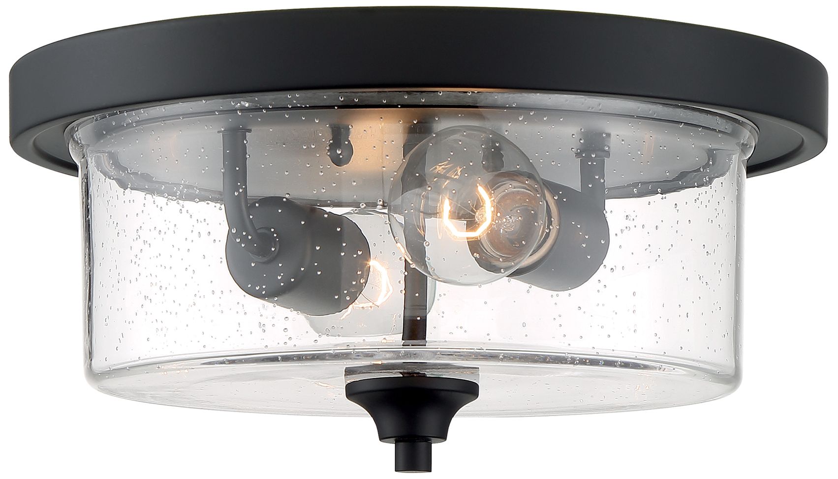 Image 3 Bransel 13" Wide Matte Black 2-Light Ceiling Light more views