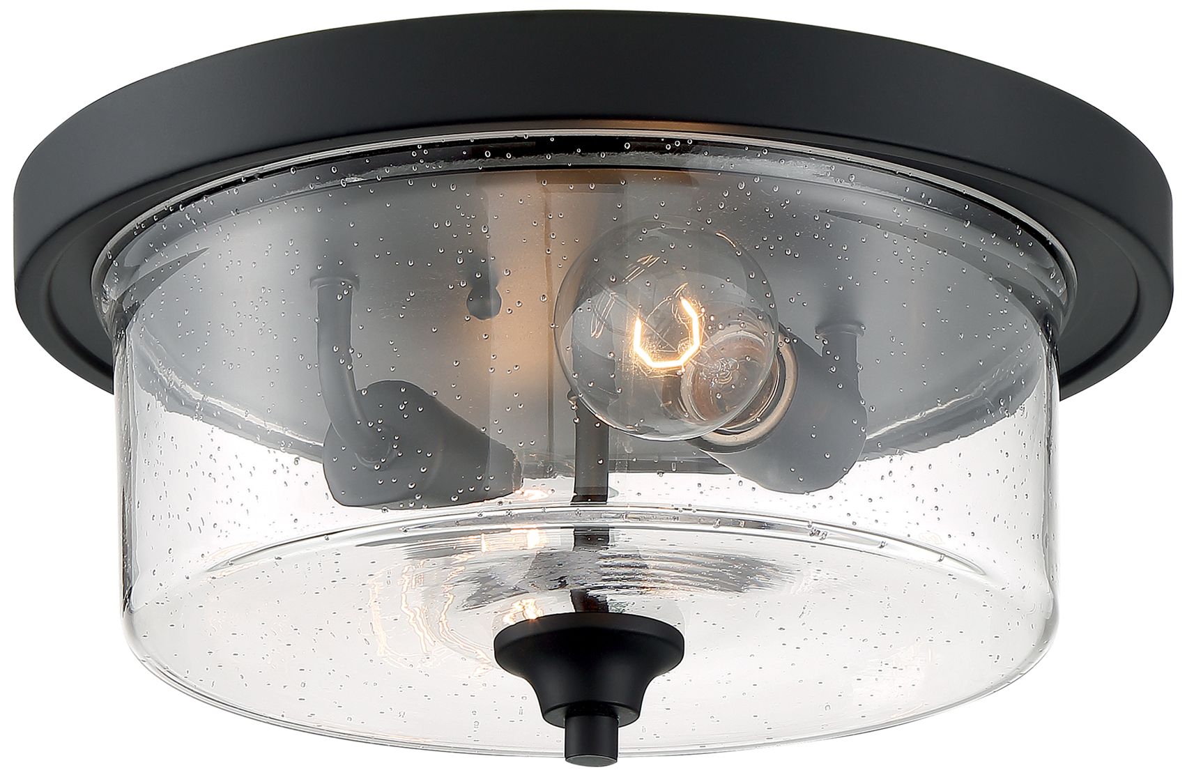Image 4 Bransel 13" Wide Matte Black 2-Light Ceiling Light more views