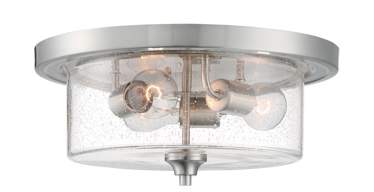 Image 3 Bransel 15" Wide Brushed Nickel 3-Light Ceiling Light more views
