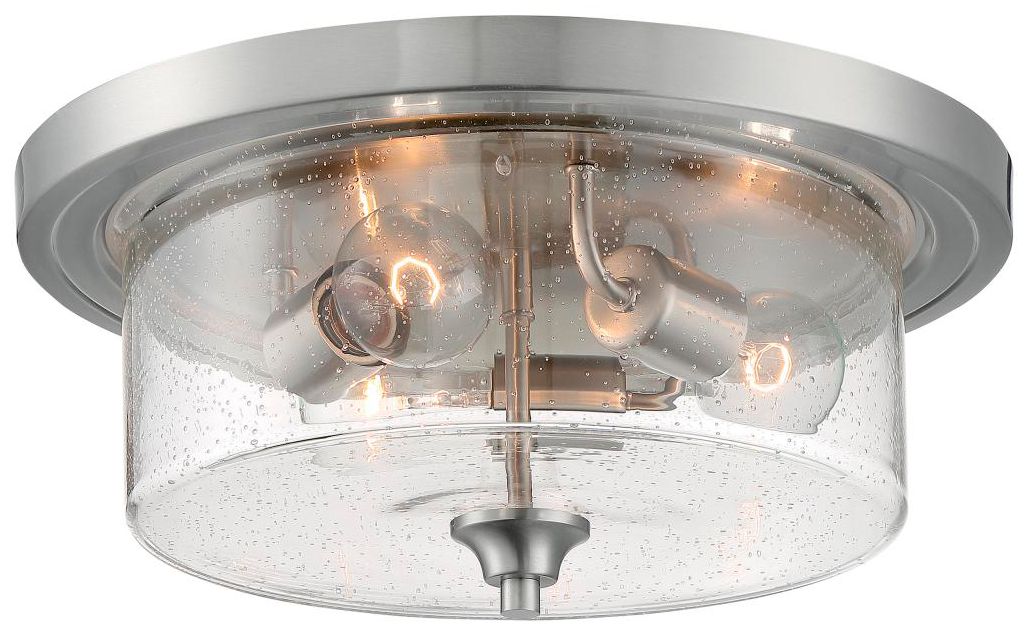 Image 4 Bransel 15" Wide Brushed Nickel 3-Light Ceiling Light more views