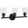 Bransel 20" Wide Matte Black 3-Light Vanity Bath Light