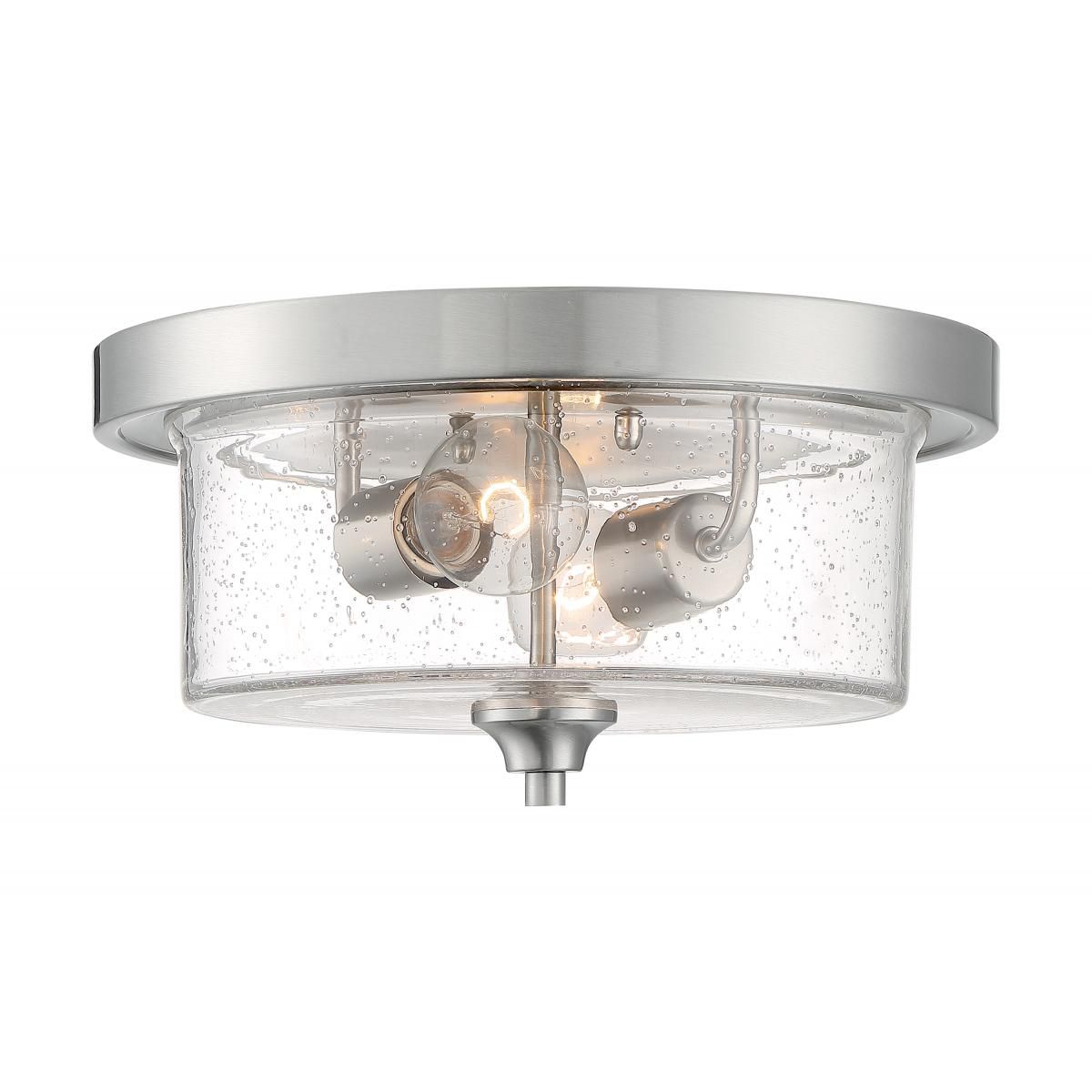 Image 2 Bransel; 2 Light; Flush Mount Fixture; Brushed Nickel Finish more views