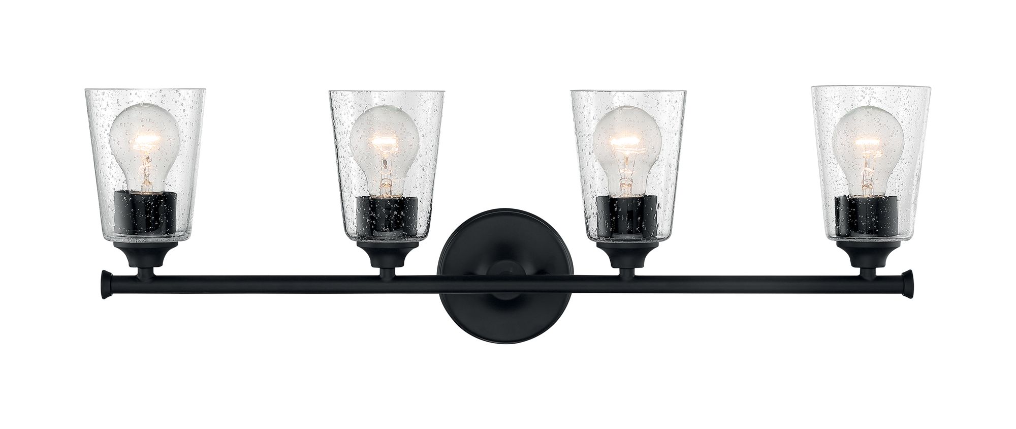 Image 3 Bransel 28" Wide Matte Black 4-Light Bath Light more views
