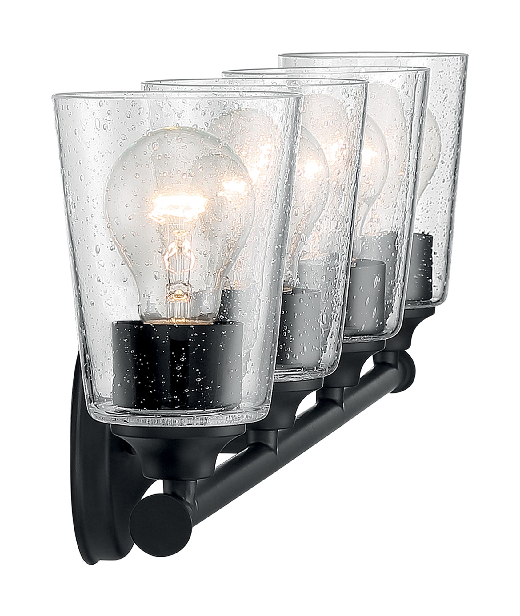 Image 4 Bransel 28" Wide Matte Black 4-Light Bath Light more views