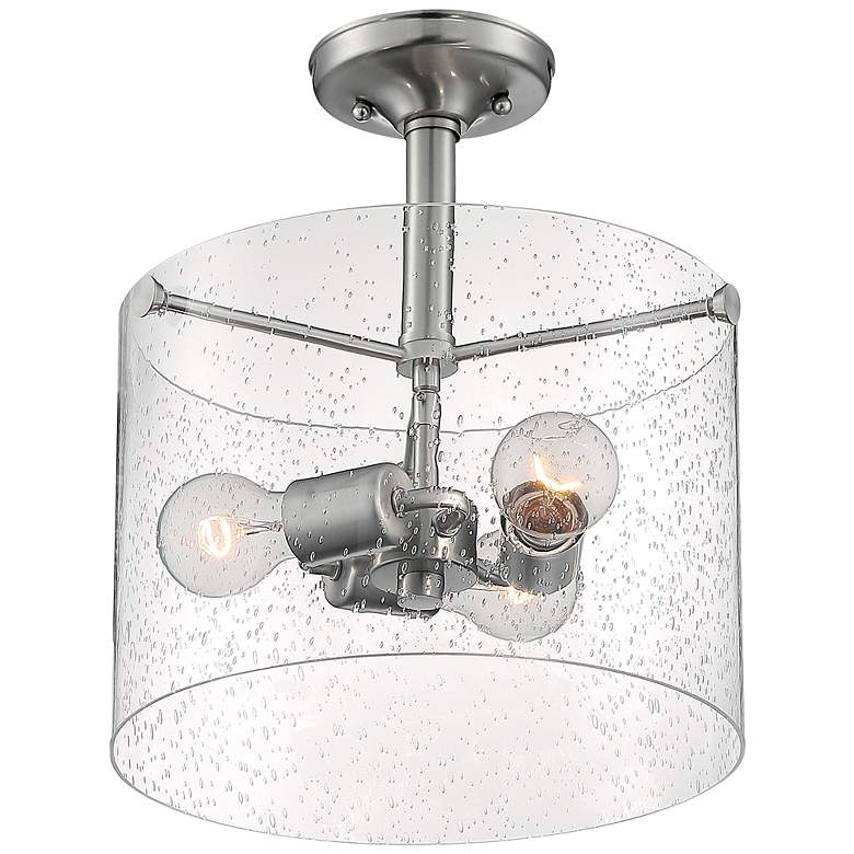 Image 1 Bransel; 3 Light; Semi-Flush Fixture; Brushed Nickel Finish