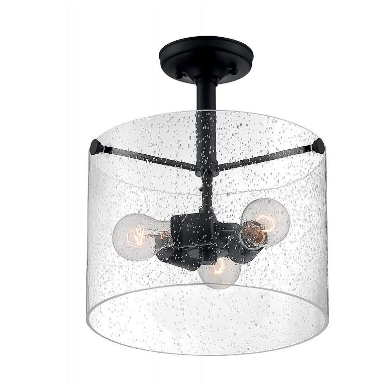 Image 1 Bransel; 3 Light; Semi-Flush Fixture; Matte Black Finish
