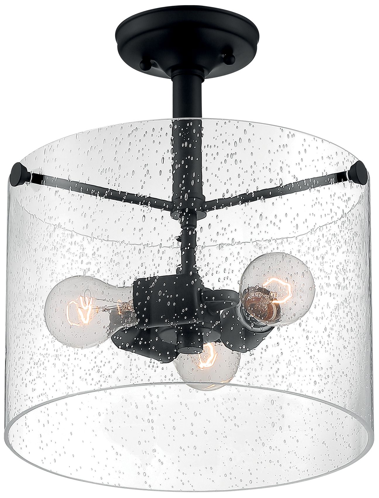 Image 2 Bransel; 3 Light; Semi-Flush Fixture; Matte Black Finish more views