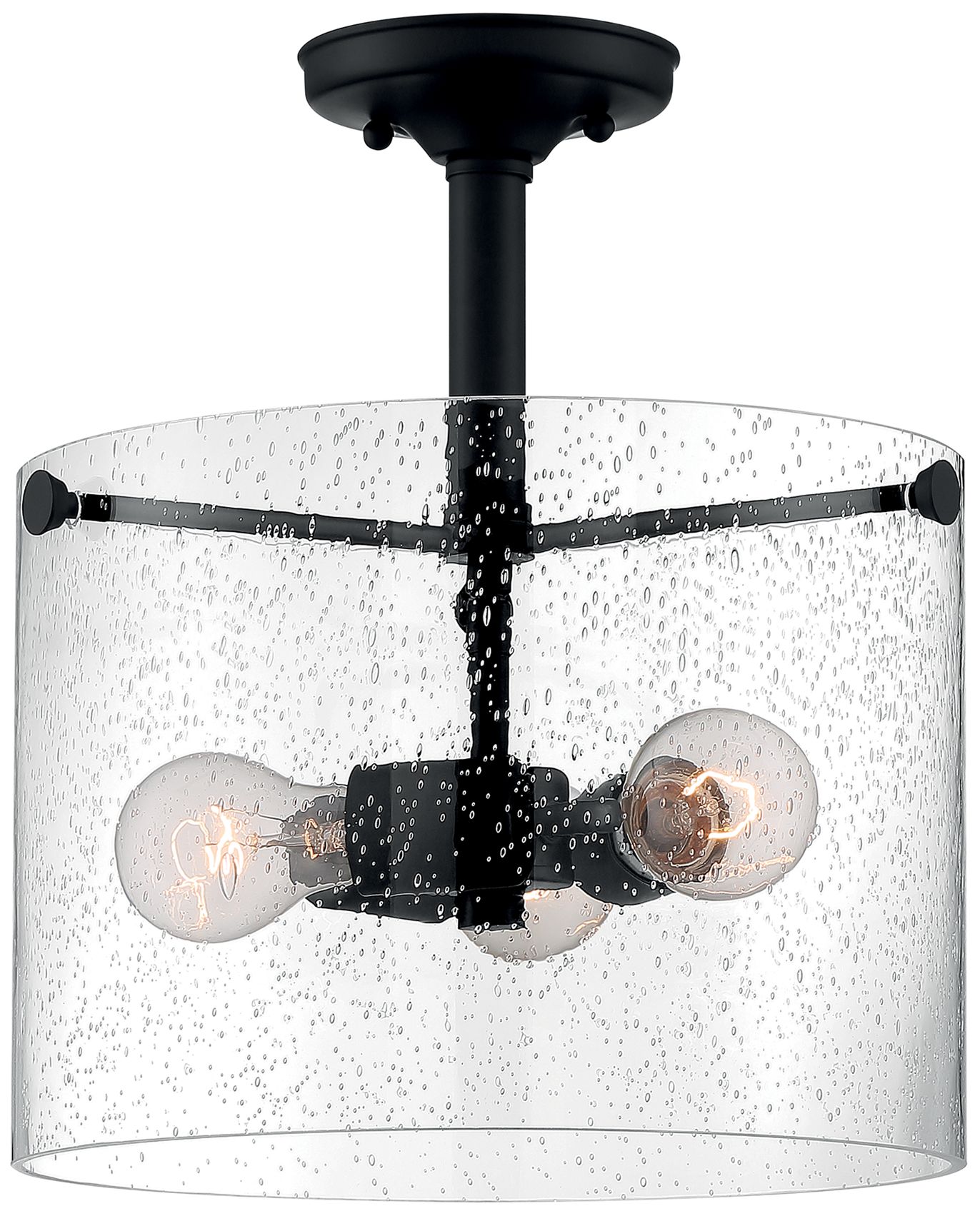 Image 3 Bransel; 3 Light; Semi-Flush Fixture; Matte Black Finish more views