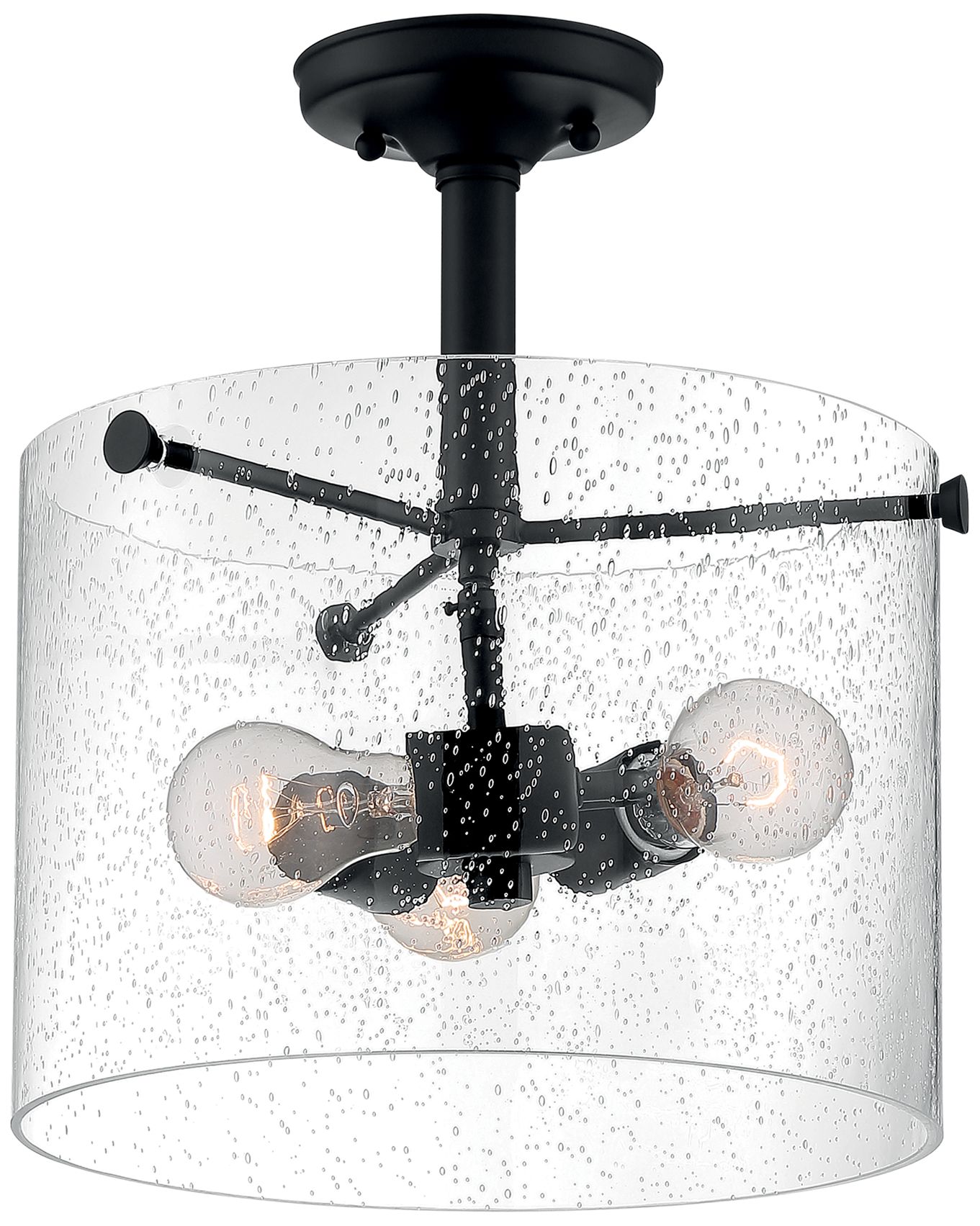 Image 4 Bransel; 3 Light; Semi-Flush Fixture; Matte Black Finish more views